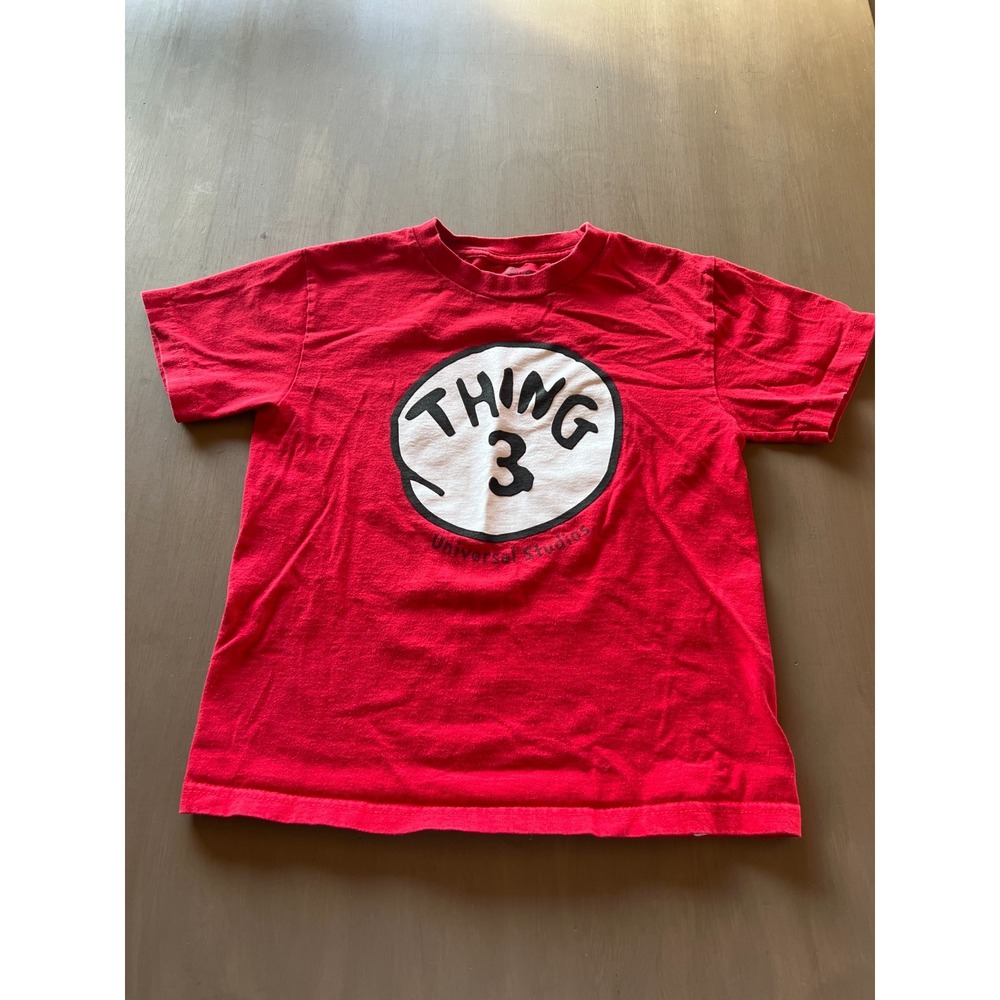 Thing 3 Red Graphic Tee Youth Small Dr‎ Seuss Shirt Universal Studios Cat in Hat